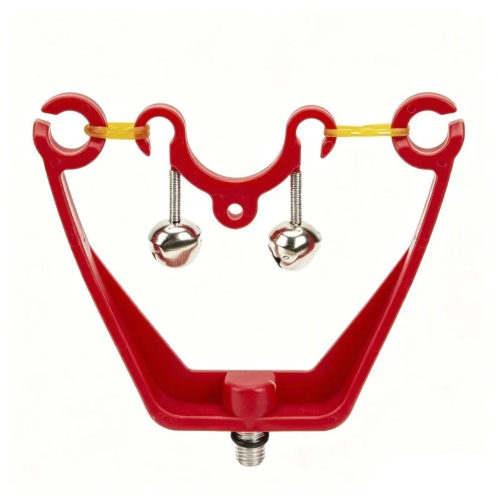 Double Bell Fishing Rod Holder Sound Alarm Indicator Fishing Rod Alarm Nixie Red