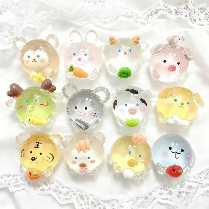 Glow in the Dark Chinese Zodiac 3D Resin Figures – Set of 12 Resin Craft Figures Nixie Default Title