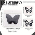 3D Skull Rose Butterfly Halloween Wall Stickers – 12 Pcs Halloween Wall Stickers Nixie Black 12pcs