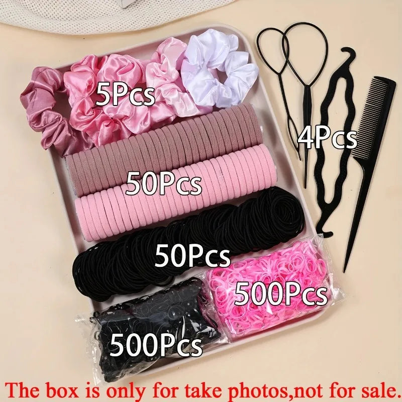 1109-Pc Women's Hair Accessories – Scrunchies, Bands & Headbands Hair Accessories Set Nixie 4-pink mixed 1109 Pieces