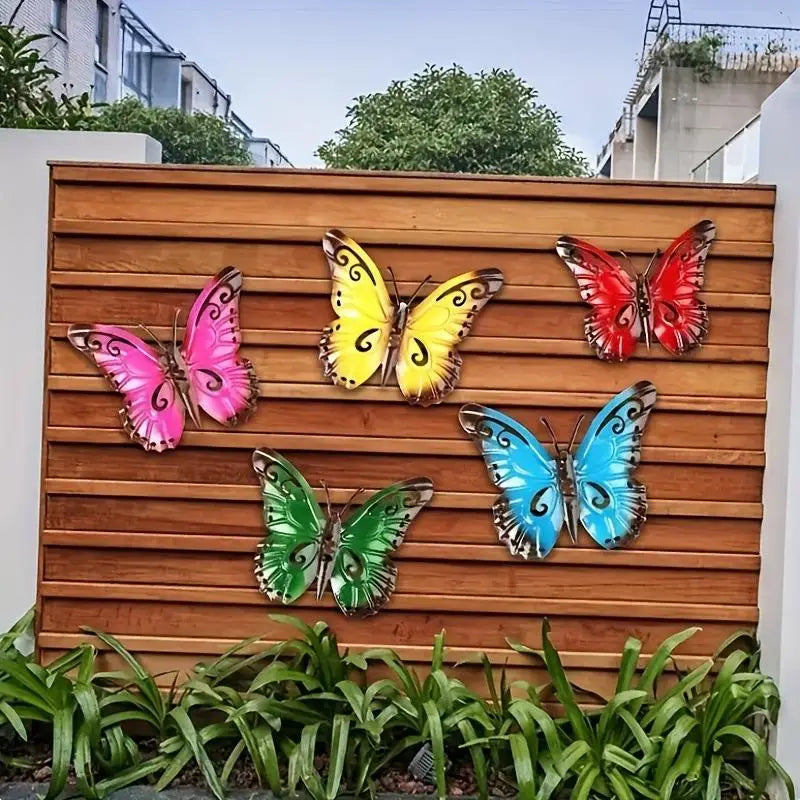 5-Piece Metal Butterfly Wall Decor Hollow Hanging Ornaments Wall Art Decor Nixie