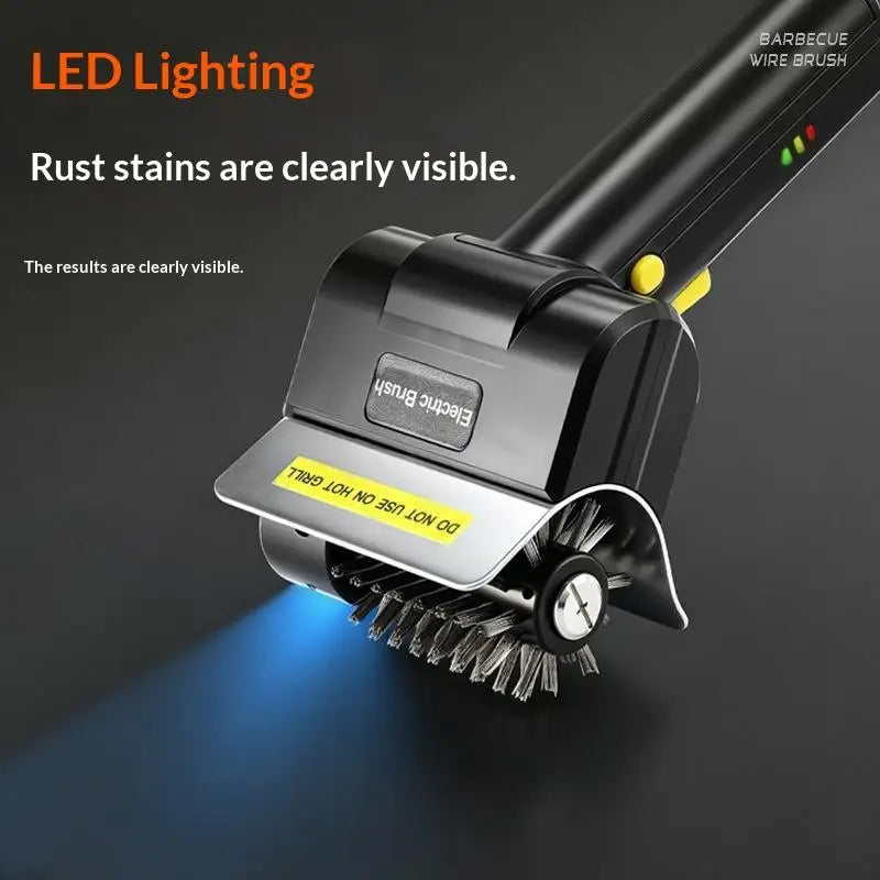 Electric Rechargeable BBQ Grill Brush – Stainless Steel Bristles Electric Grill Brush Nixie