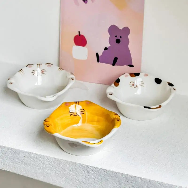 Cute Cat Ceramic Dipping Sauce Dish – Hot Pot Snack Plate