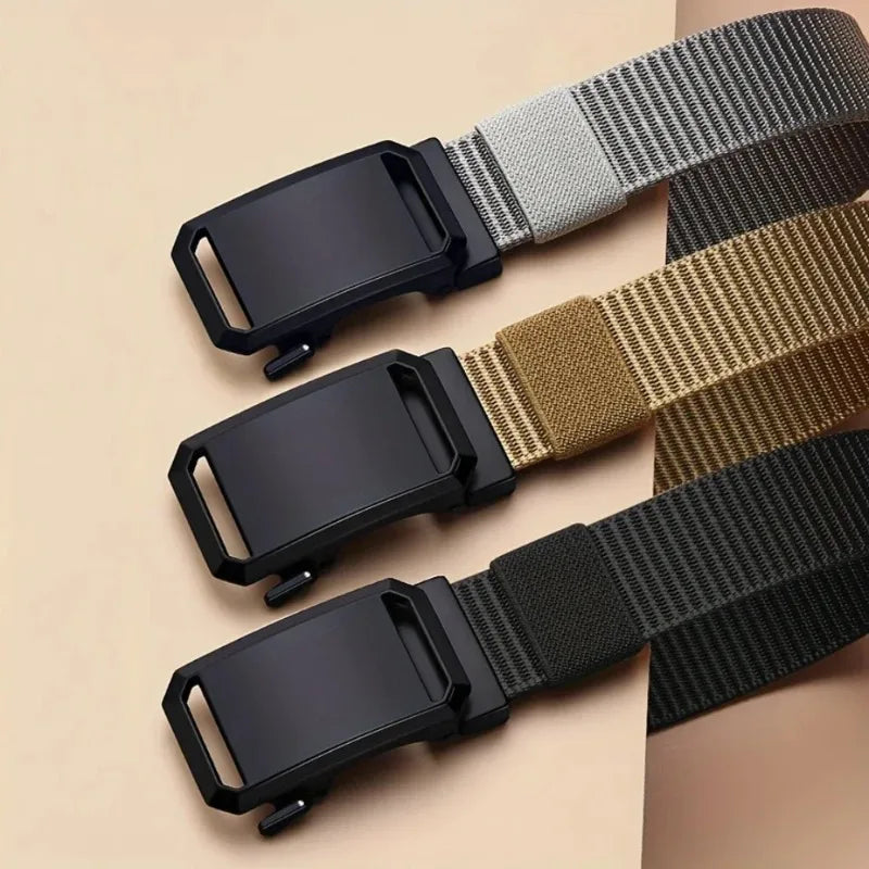 Men's Canvas Tactical Belt – Auto Buckle Military Style Canvas Tactical Belt Nixie