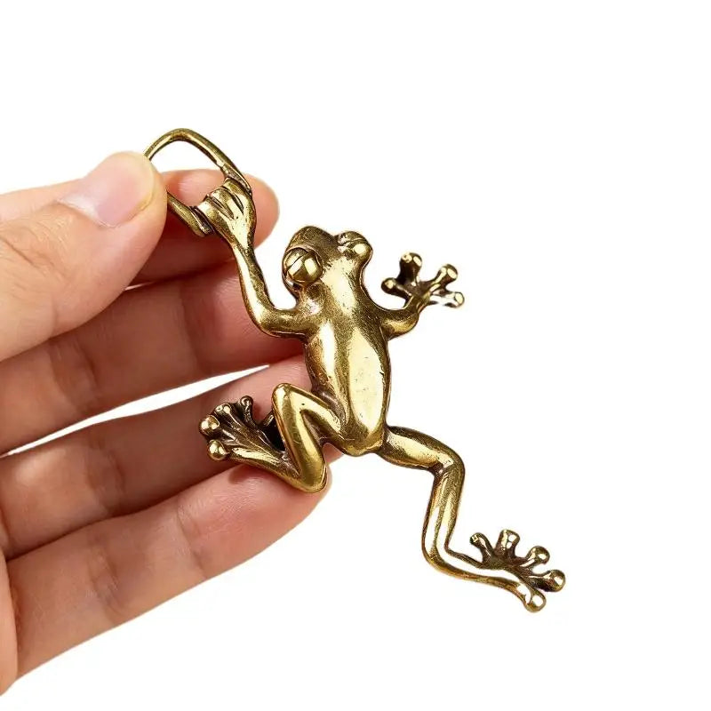 Vintage Alloy Frog Figurine – Collectible Antique Bronze Ornament Decorative Figurine Nixie