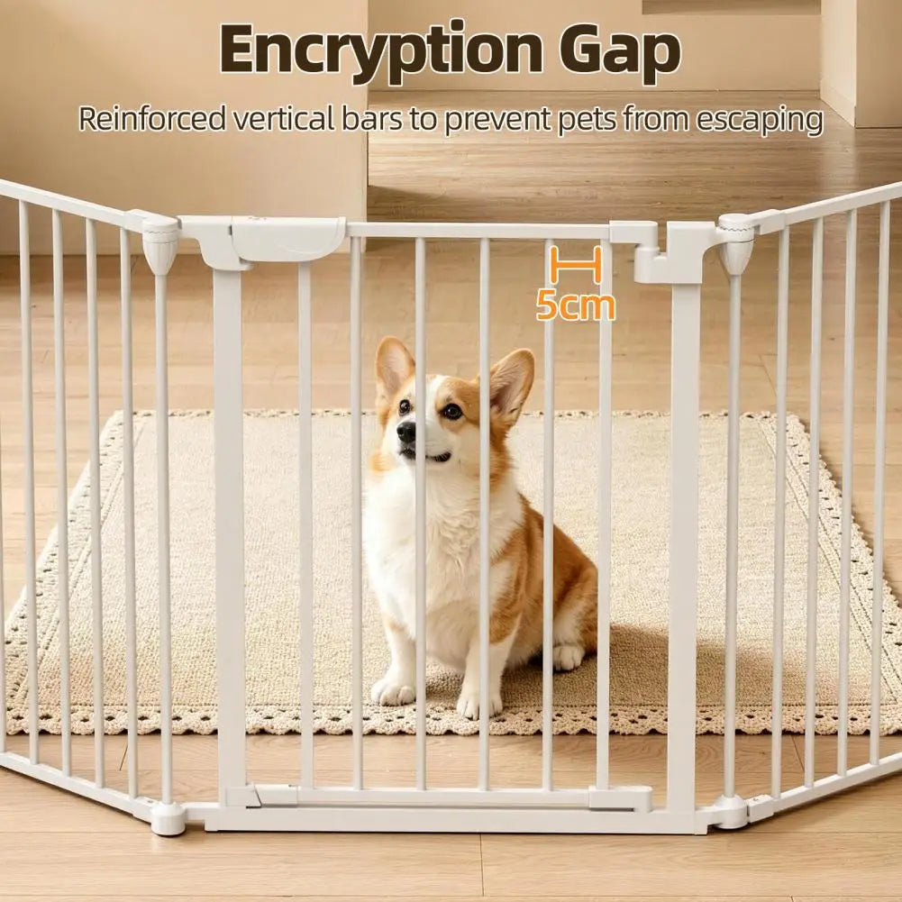 Extra Wide Pet Safety Gate Foldable Playpen Auto-Close Door