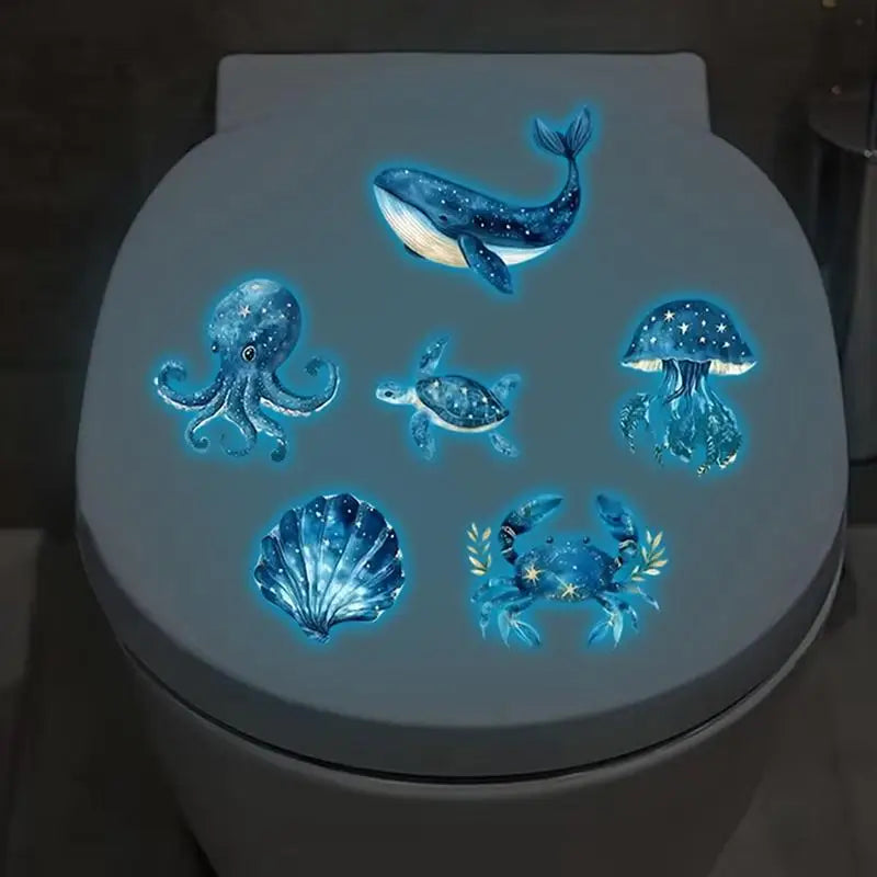 Glow in the Dark Marine Life Wall Stickers & Toilet Decals Wall Decal Sticker Nixie