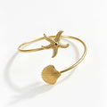 Vintage Ocean Starfish Upper Arm Cuff Bracelet | Gold Spiral Arm Cuff Bracelet Nixie Gold