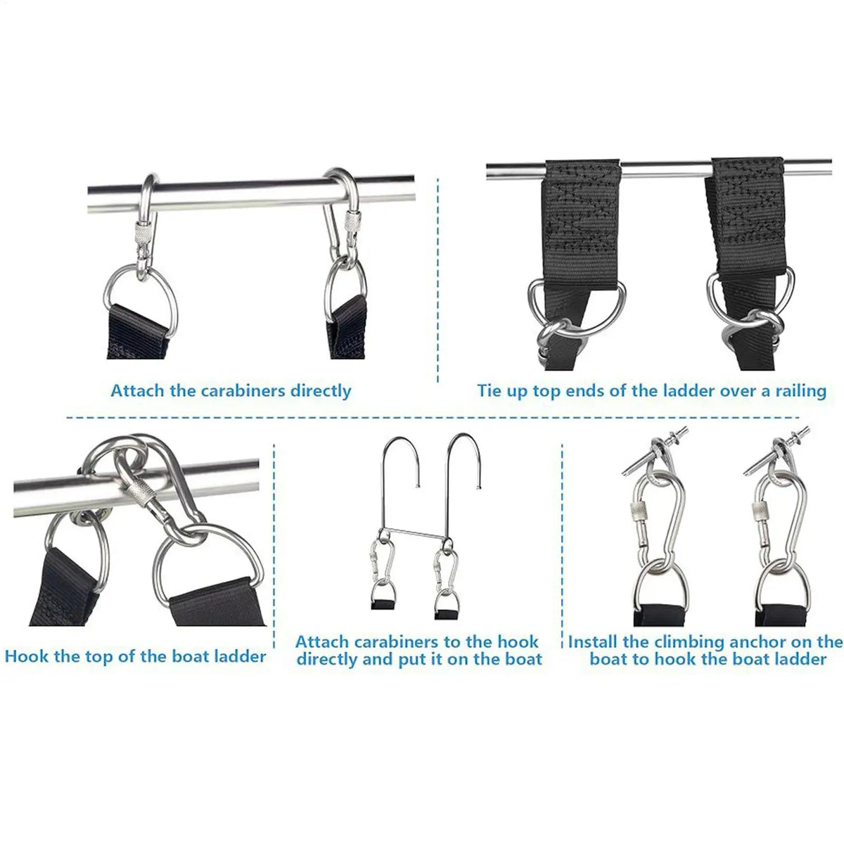 4-Step Folding Boat Rope Ladder – Kayaks & Motorboats