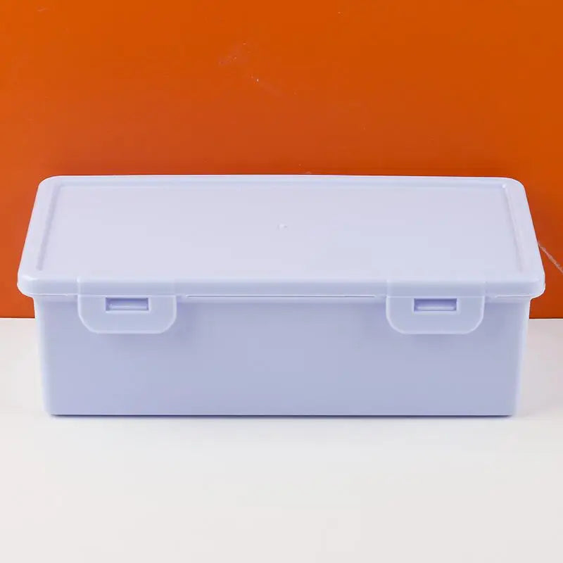 Clear Colorful Pencil Box – Large Capacity Stackable Organizer Pencil Storage Box Nixie Blue