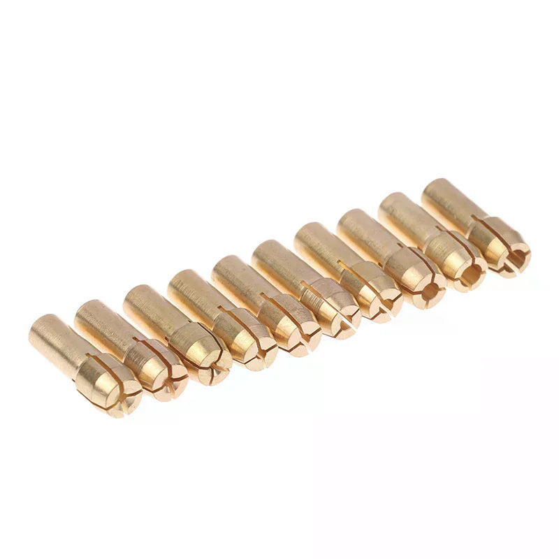 10Pc Brass Chuck Adapter Set 0.5–3.2mm | Dremel Rotary Tools Rotary Tool Adapter Nixie