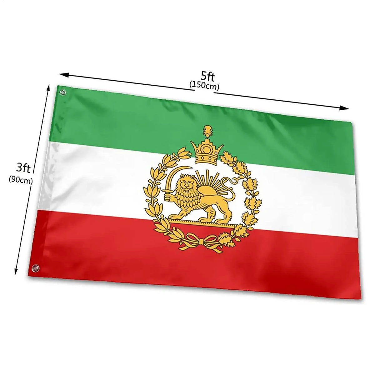 Historic Iran Lion & Sun Flag 90x150cm – Indoor & Outdoor Décor Decorative Flag Nixie