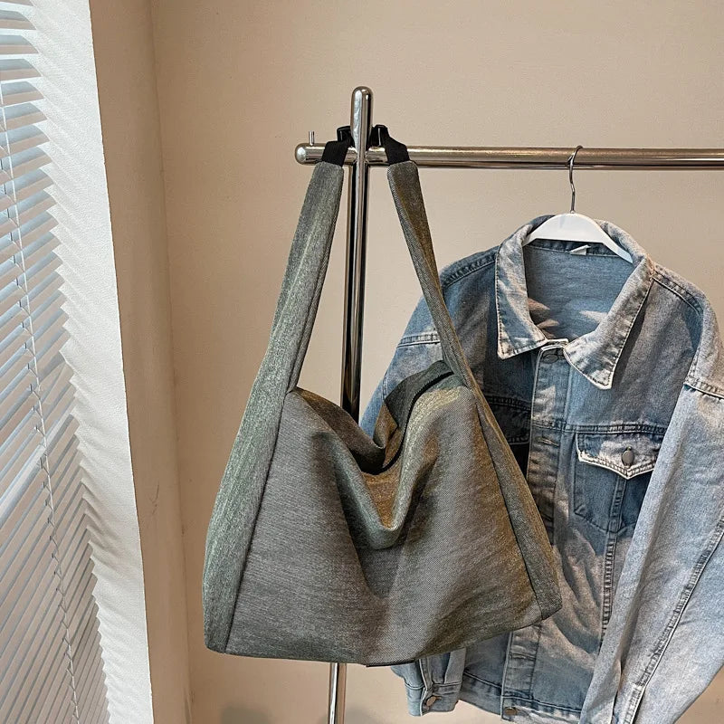 Fashion Denim Tote Bag – Large Capacity Women's Shoulder Bag Denim Tote Bag Nixie