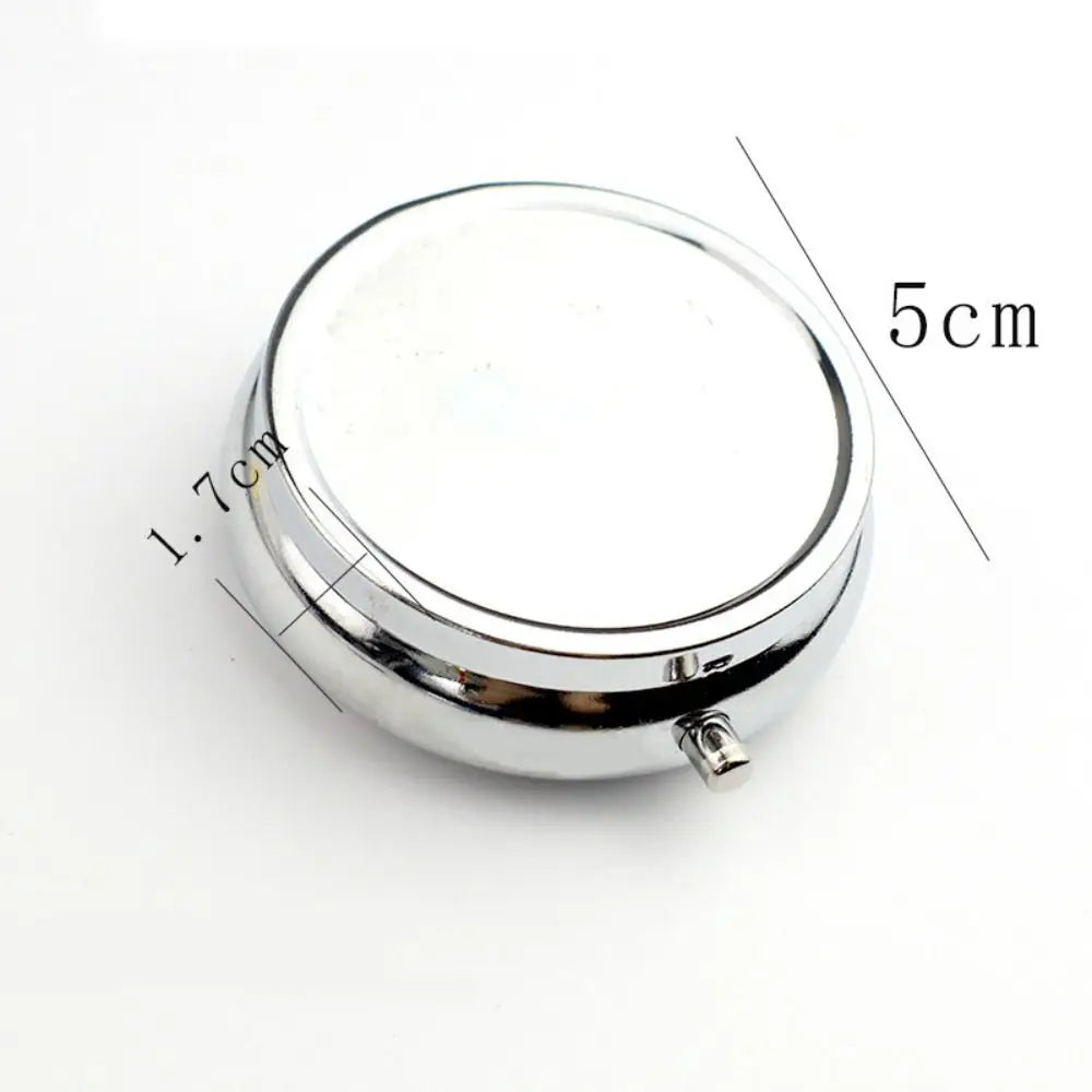 Portable Round Metal Pill Organizer – Compact Travel Case