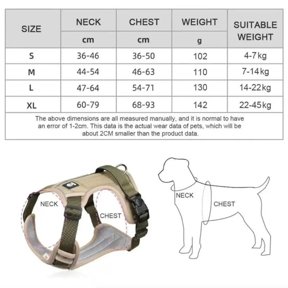 Reflective Dog Harness Vest – Adjustable Anti-Chew Chest Strap