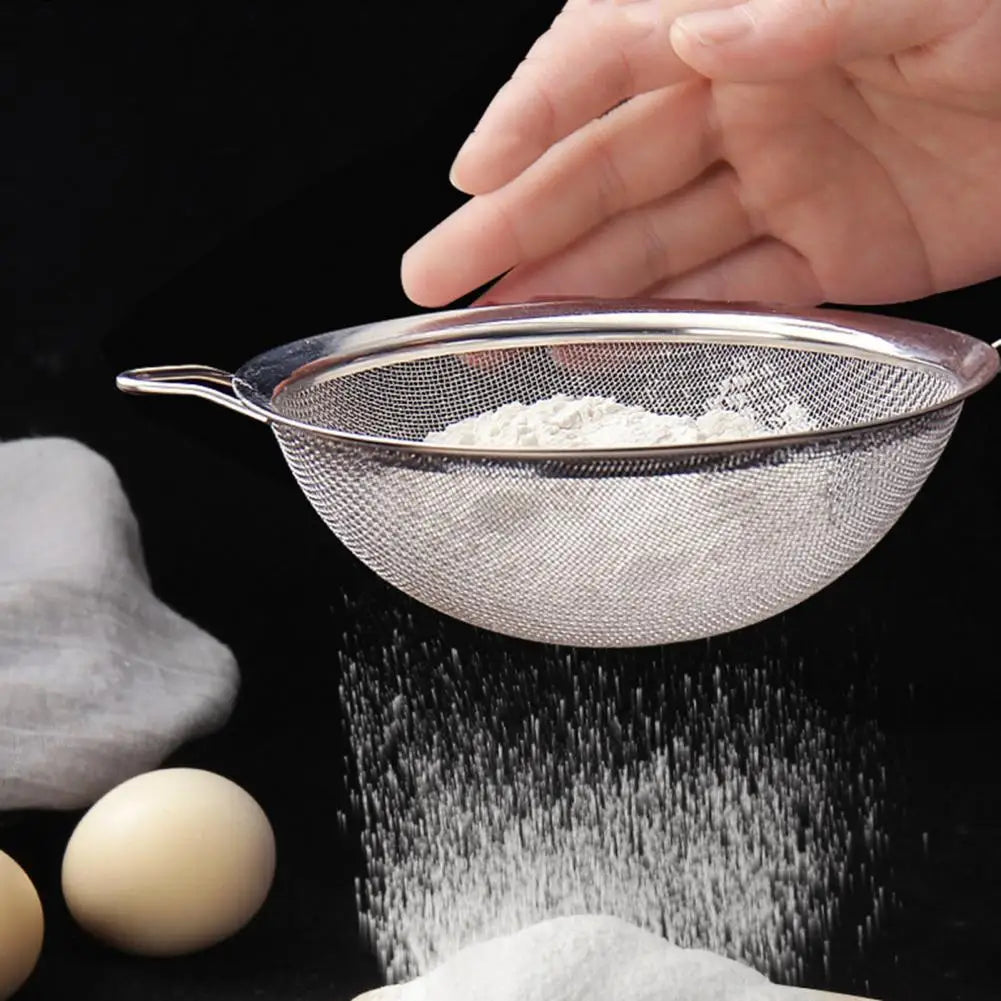 Fine Mesh Stainless Steel Kitchen Strainer with Handle