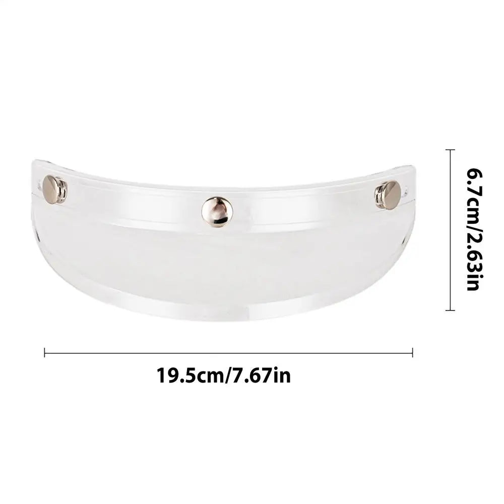 Vintage Half Helmet Visor Universal Sun Shield 3-Clip Design
