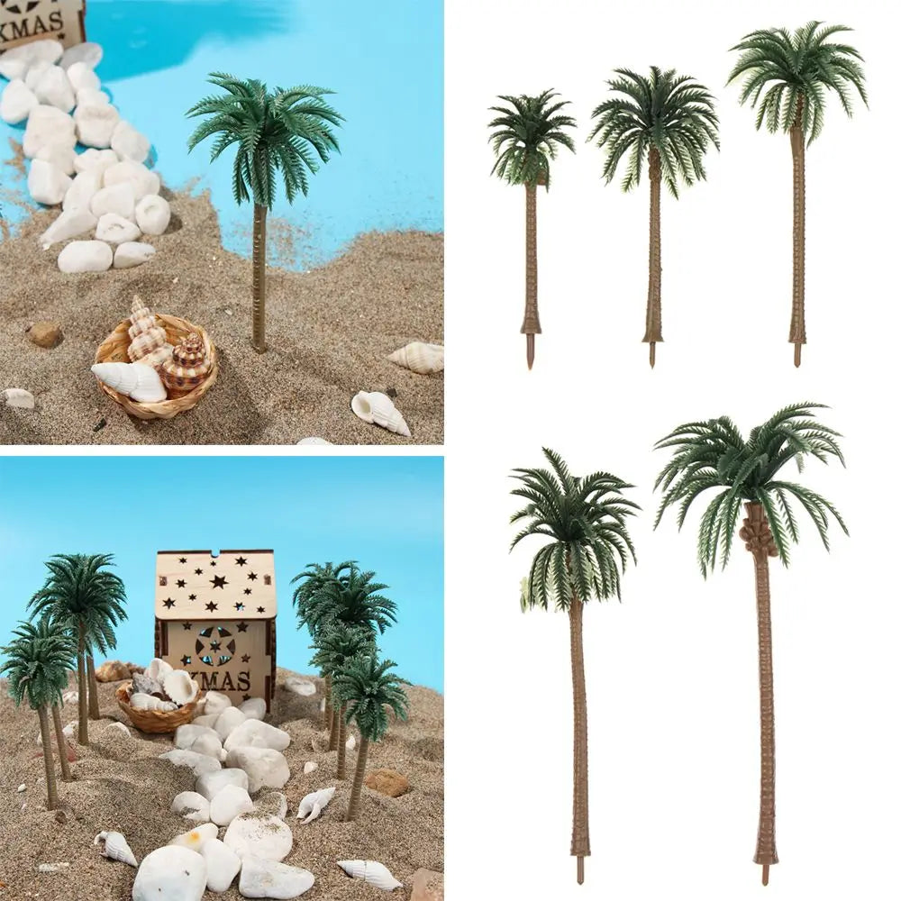 5Pcs Miniature Coconut Palm Tree Models – DIY Micro Landscape Miniature Landscape Figurine Nixie