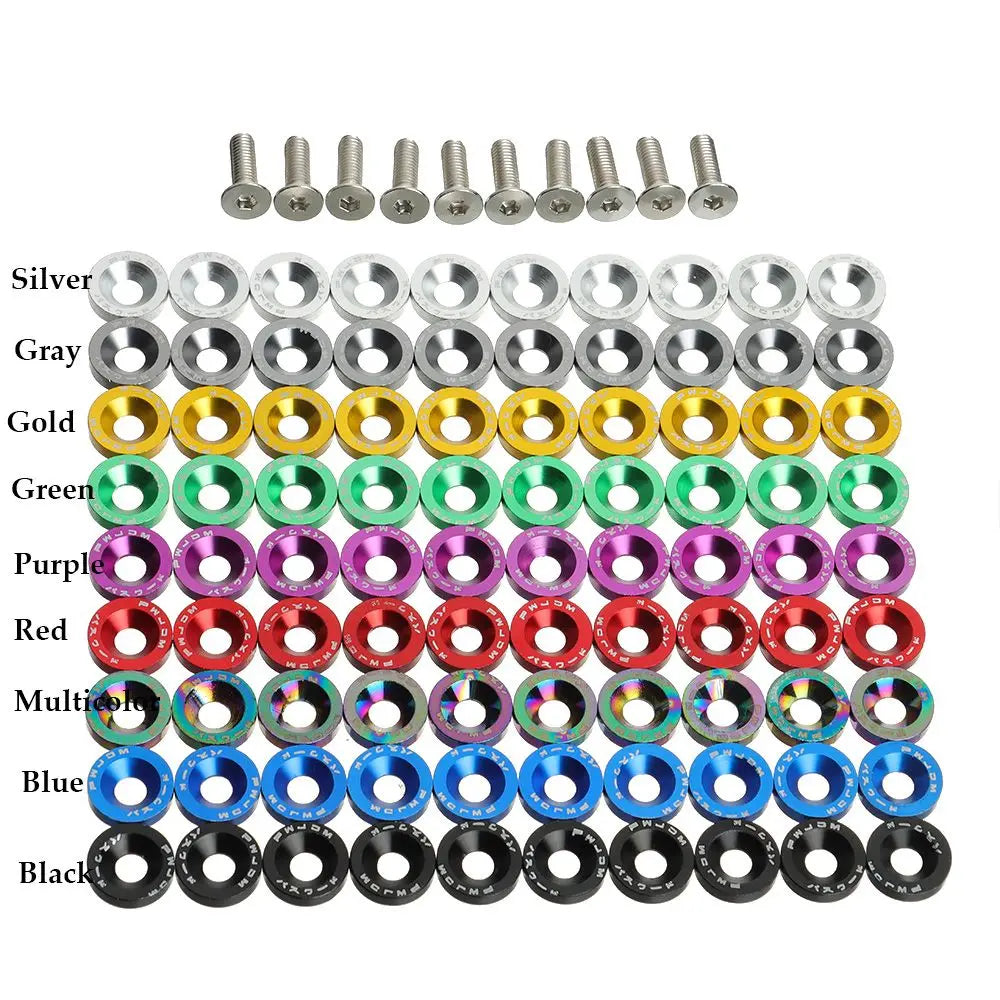 10PCS Aluminum M6 Decorative Screw Washers for Scooter Handlebar Scooter Screw Washers Nixie