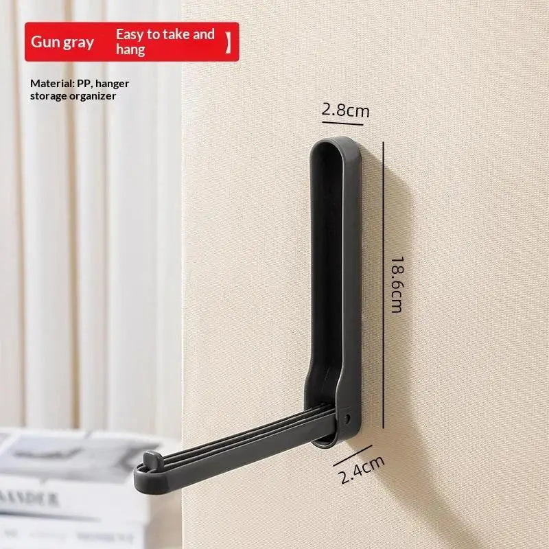 Foldable Wall-Mounted Hanger Organizer with Clips | Space-Saver Hanger Storage Organizer Nixie black