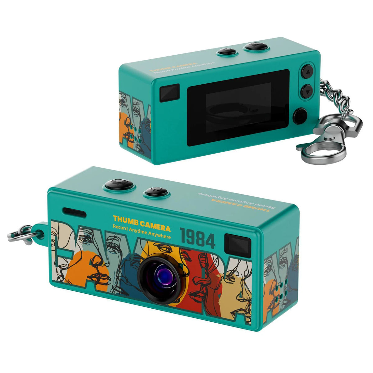 G9 4K Mini Keychain Camera Dual Lens, 21 Filters & Flash Mini Digital Camera Nixie Green