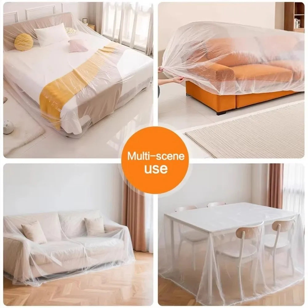 Transparent Disposable Dust Cover – Waterproof Elastic Protector Furniture Dust Cover Nixie