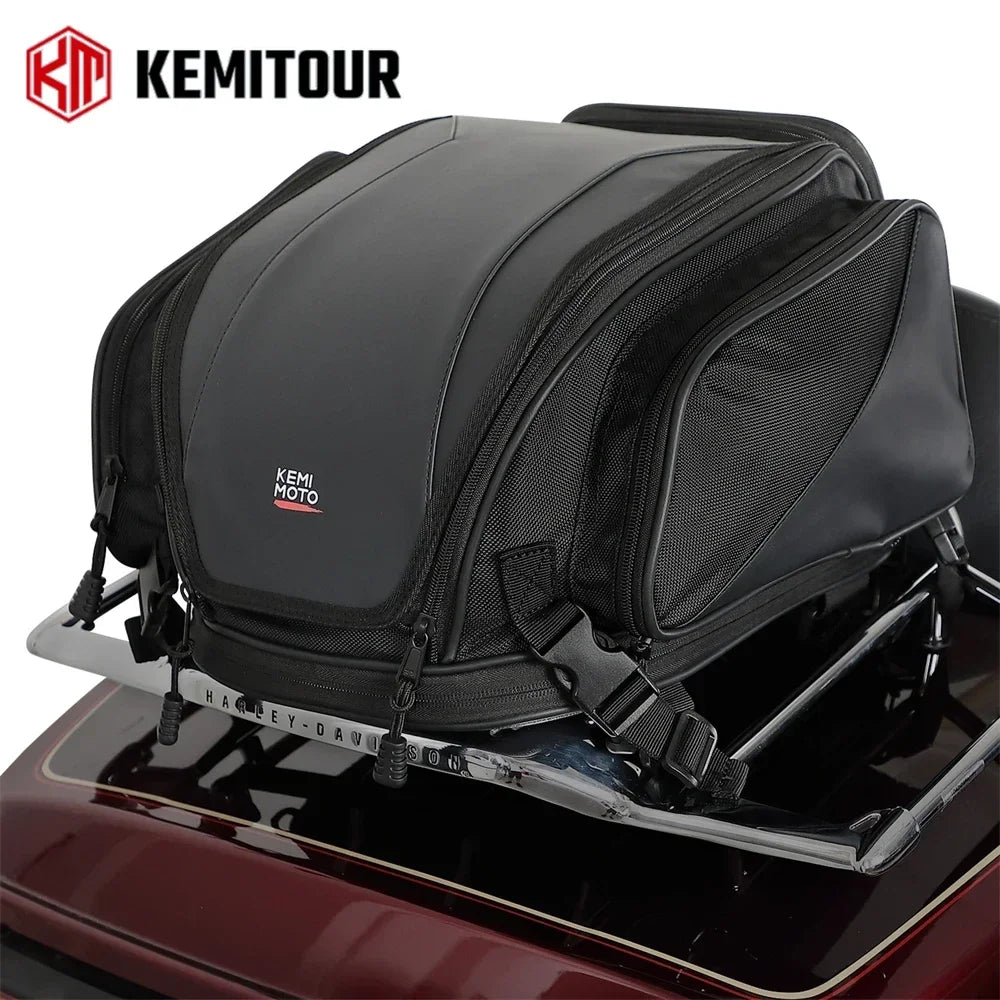 KEMITOUR 18-22L Expandable Motorcycle Tail Bag | Waterproof Motorcycle Tail Bag Nixie