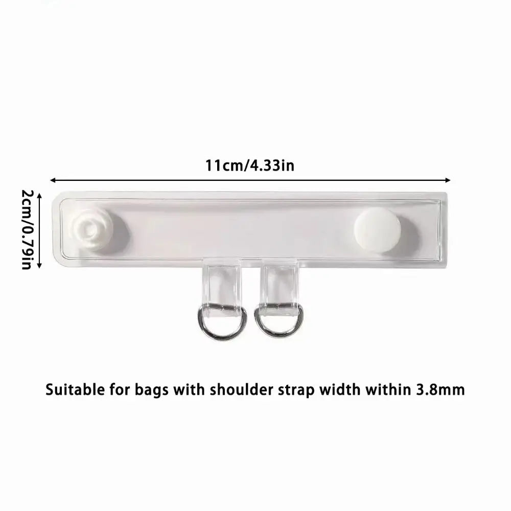 2pcs Transparent PVC Bag Strap Extension Buckle Clip