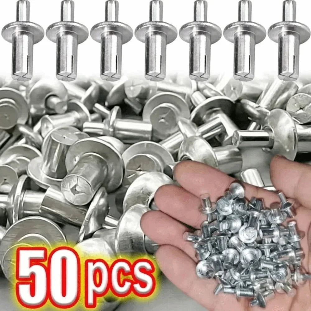 50Pcs Aluminum Alloy Hammer Drive Expansion Rivets Round Head Expansion Rivets Nixie