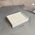 2PCS Velvet Jewelry Organizer Tray – Ring & Earring Storage Jewelry Storage Tray Nixie Beige-2pcs