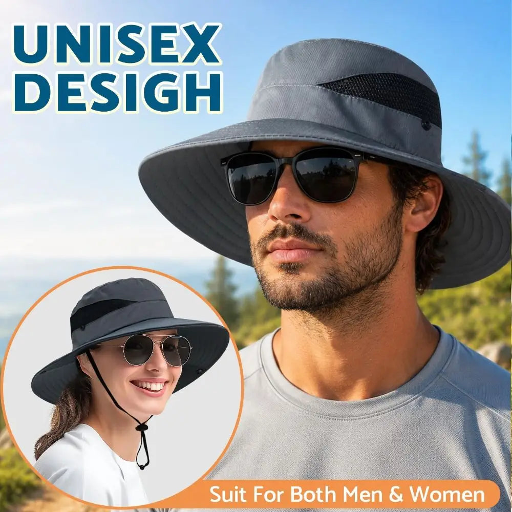 Wide Brim UV Bucket Hat – Breathable Mesh Sun Hat Unisex Wide Brim Sun Hat Nixie