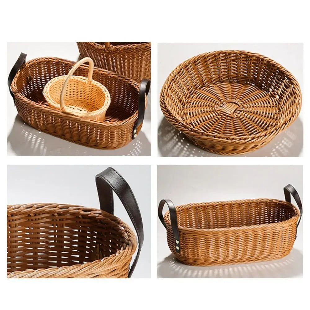 Handwoven Wicker Serving Baskets – 10 Styles | Rattan-Look Wicker Storage Basket Nixie