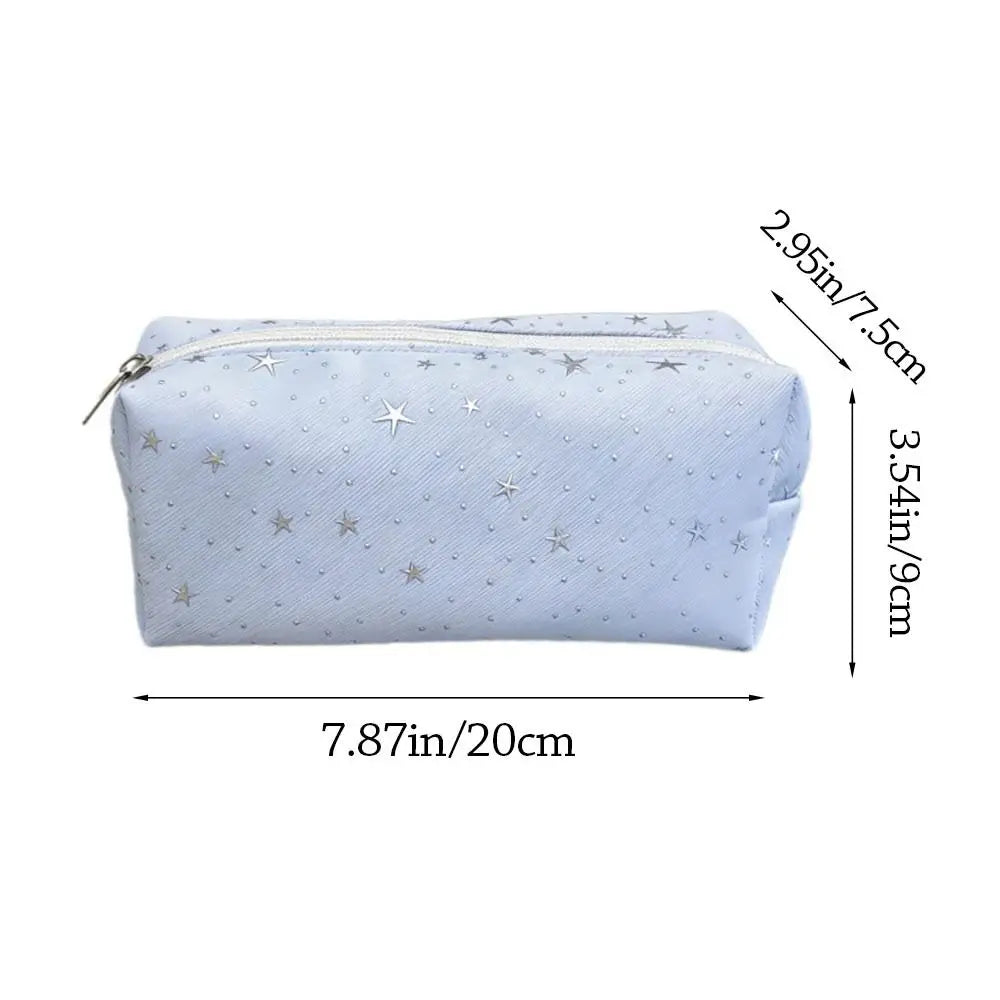 Star Polka Dot Pencil Case Large Capacity Zipper Pouch Pencil Case Pouch Nixie