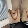 Japanese Style Canvas Tote Bag – Women's Shoulder & Crossbody Canvas Tote Bag Nixie Khaki
