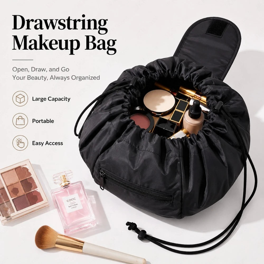 Waterproof Drawstring Makeup Organizer Bag for Travel & Home