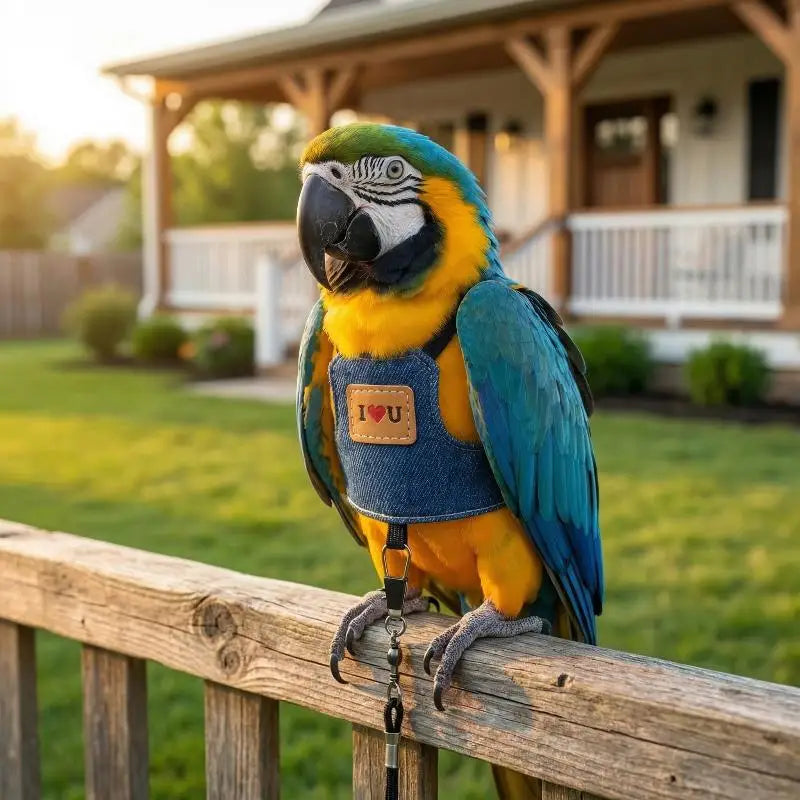 Adjustable Parrot Harness Training Rope – Safe Bird Vest Bird Harness Leash Nixie