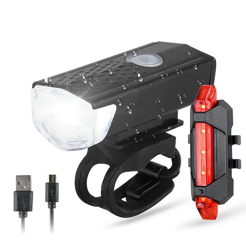 BUCKLOS LED Bike Lights Set USB Rechargeable Front & Rear Bicycle Light Set Nixie Front and Rear Light