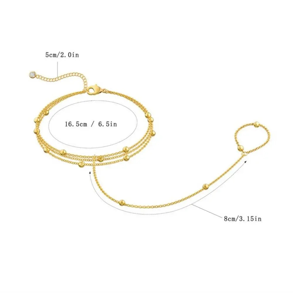 Rhinestone Butterfly Hand Chain Finger Ring Bracelet – Gold & Silver Hand Chain Bracelet Nixie