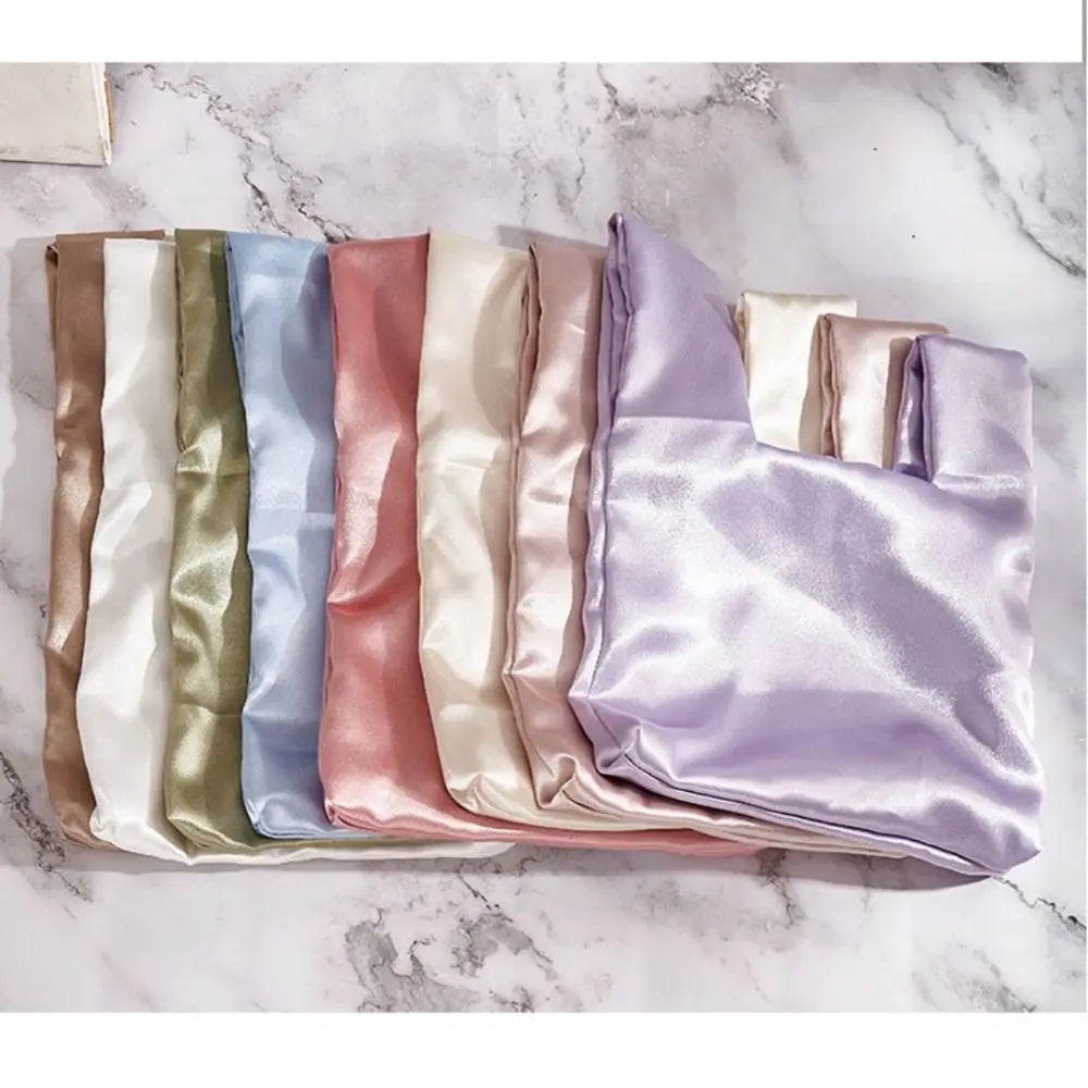 Japanese Knot Wrist Bag Faux Silk Satin Tote Handbag Women Wrist Tote Handbag Nixie
