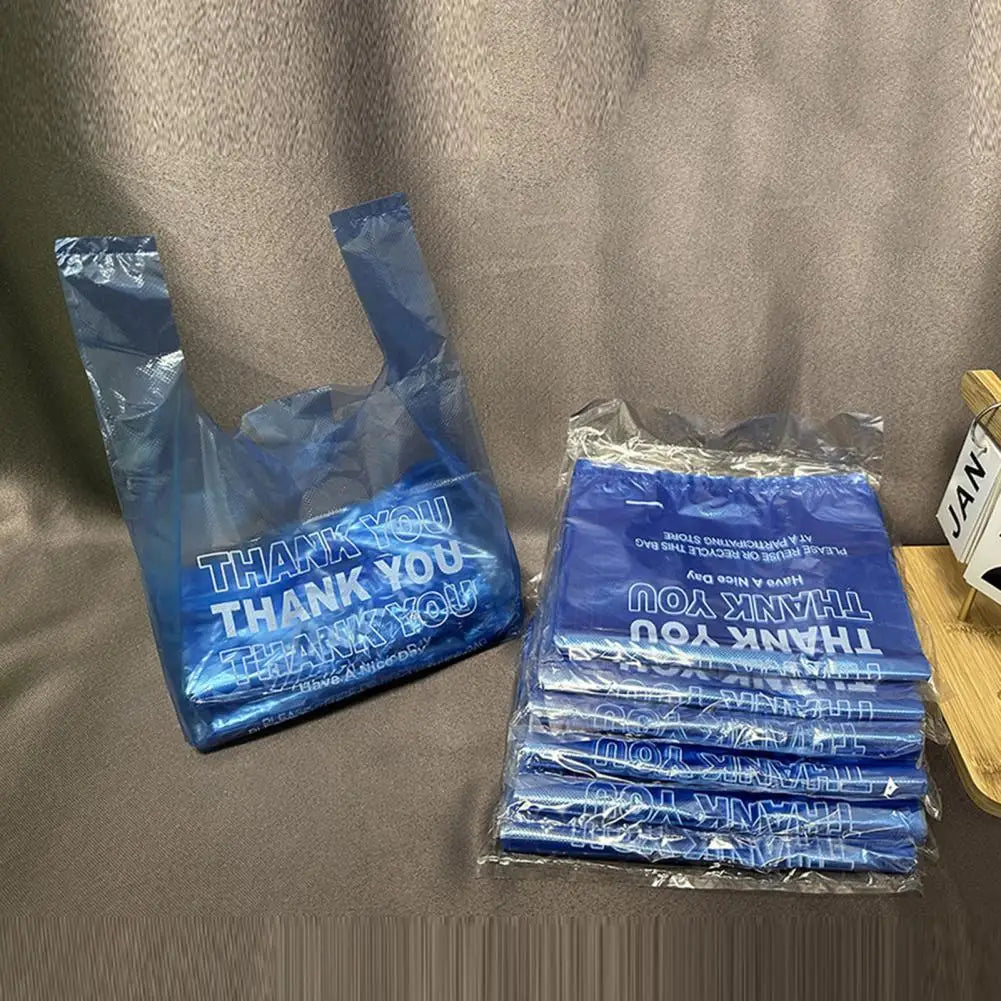 50Pcs Heavy Duty Plastic Grocery Bags with Handles – Thank You Plastic Shopping Bags Nixie