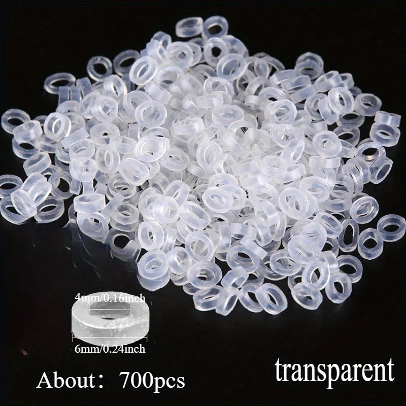 Worm Bait Clip + 300 Elastic Rubber Rings – Fishing Hair Rig Fishing Bait Clip Nixie 6X4mm700pc transpare