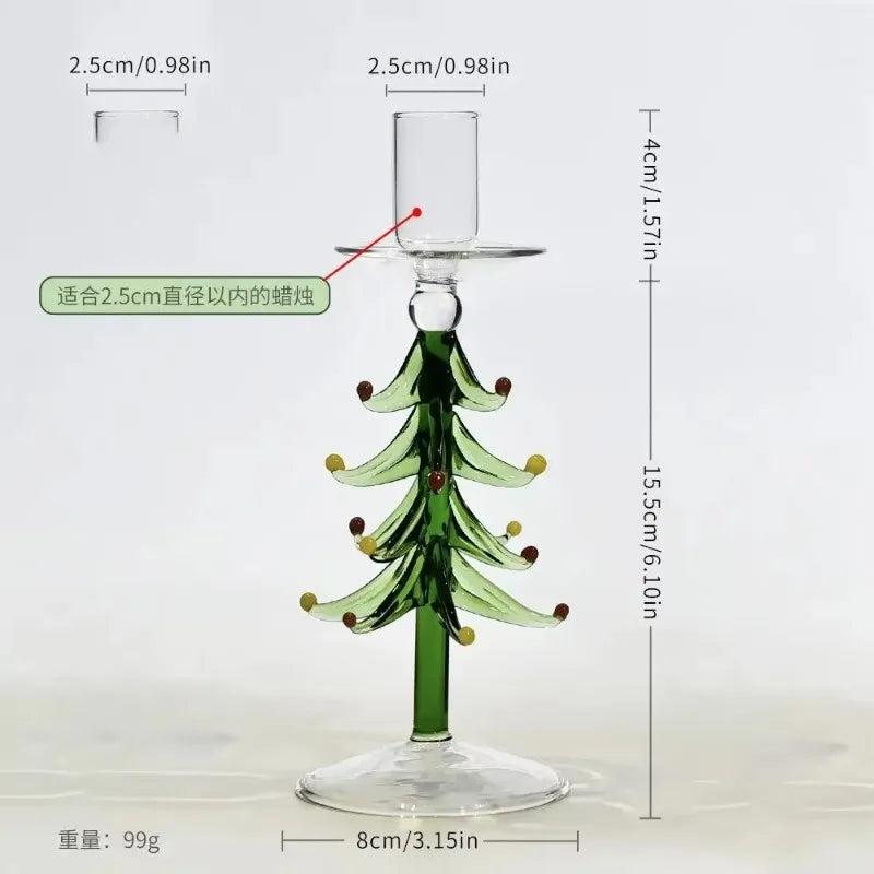 Christmas Glass Candle Holder – Nordic Borosilicate Candle Stand Glass Candle Holder Nixie