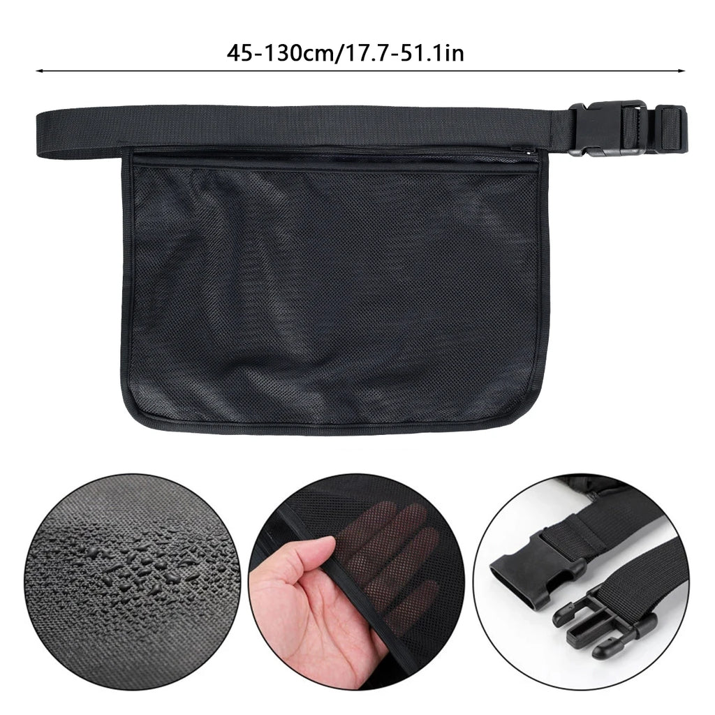 Tennis Ball Waist Bag – Adjustable Oxford Cloth Ball Holder Sports Waist Bag Nixie black 1pc