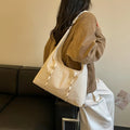 Korean-Style Large Capacity Nylon Tote Bag for Women Women's Tote Bag Nixie Off-white
