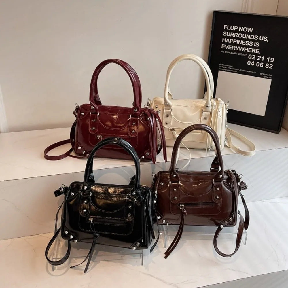 Vintage Rivet Pillow Bag Large PU Leather Crossbody Shoulder Crossbody Shoulder Bag Nixie