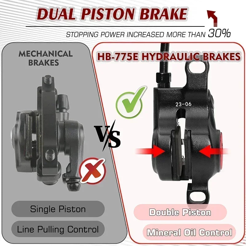 ZOOM HB775E Hydraulic Disc Brake Set 2-Piston MTB E-Bike BMX Hydraulic Disc Brake Nixie