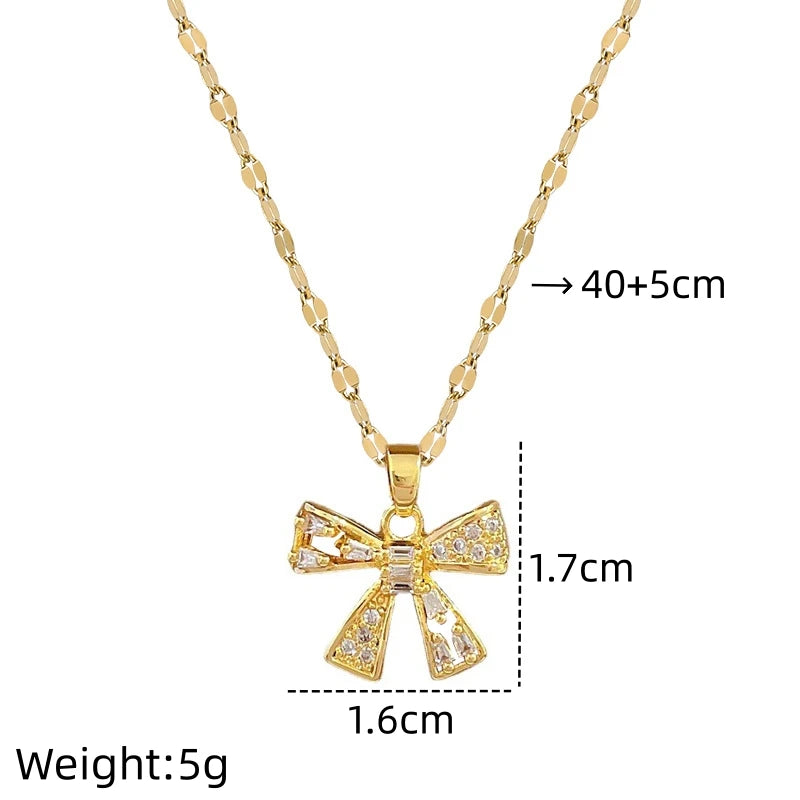 Butterfly Pendant Choker Necklace – Gold Stainless Steel Pendant Choker Necklace Nixie XL2606-451