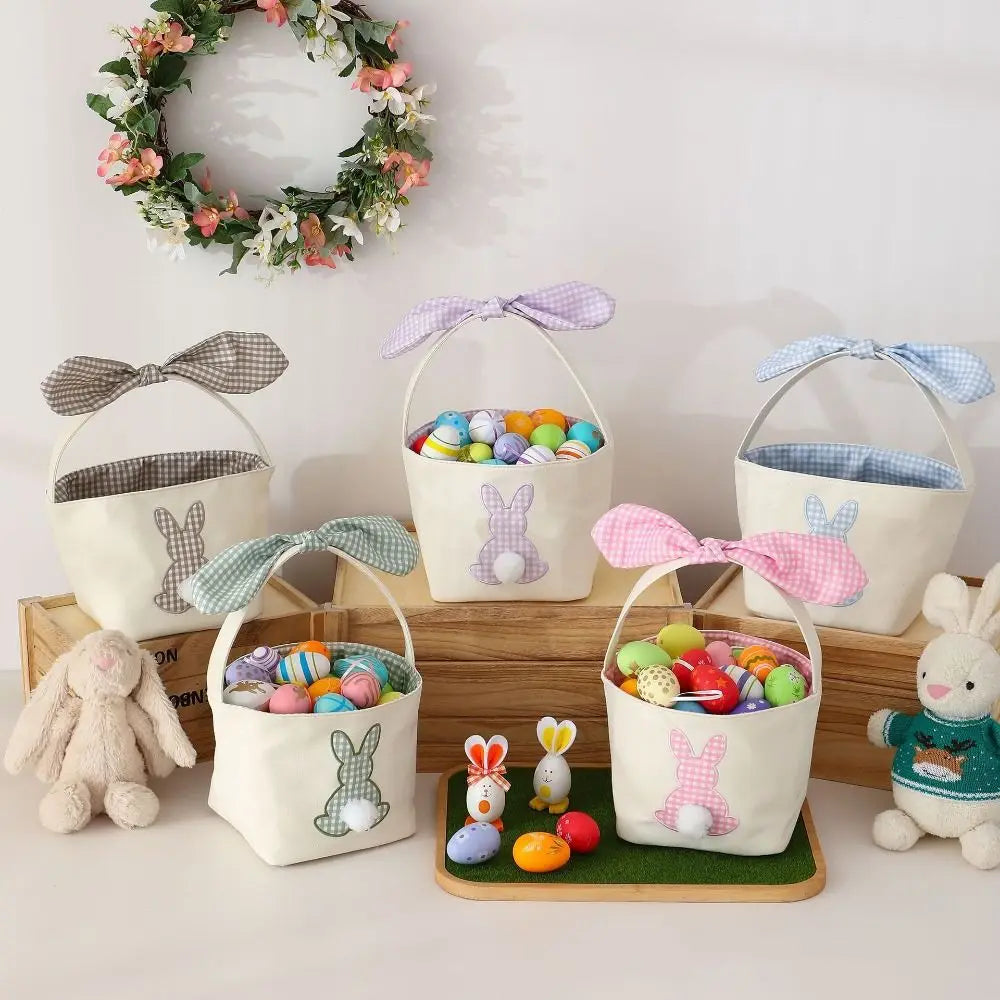 Large Easter Bunny Basket with Long Ears & Handle