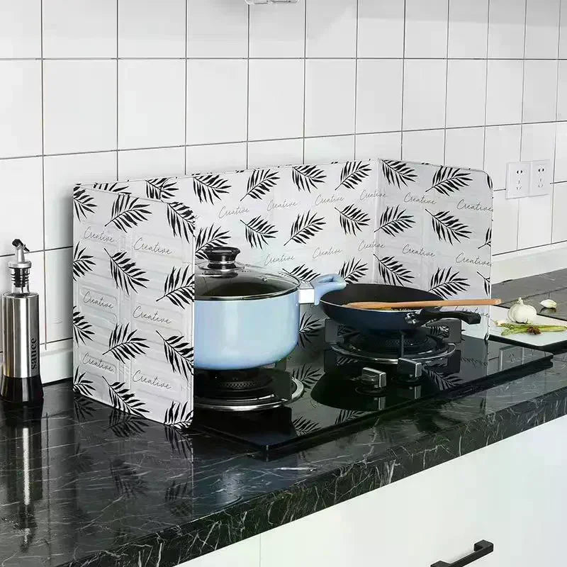 2Pcs Aluminum Oil Splash Guard Baffle Plate for Stove & Kitchen Oil Splash Guard Nixie