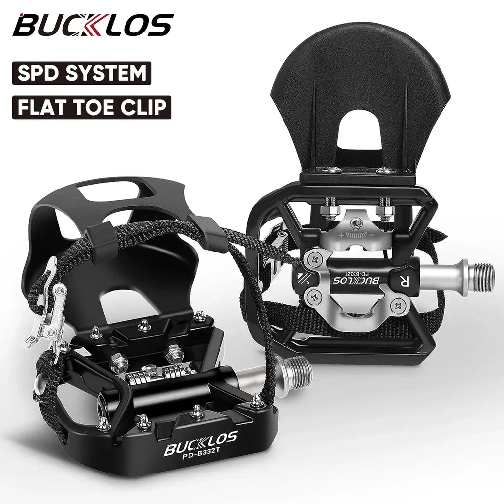 BUCKLOS Dual Function MTB Bike Pedals – Aluminum Alloy Non-Slip MTB Bicycle Pedals Nixie Dual Side Pedals
